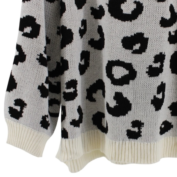 NEW Andree by Unit Leopard Print Woolblend Comfy Oversized Sweater Size 1X - Picture 4 of 9